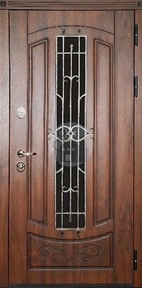 входная дверь со стеклом, отделка мдф винорит-ДВ-704